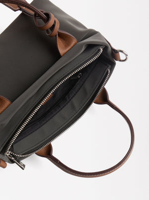 Bolso tote con textura suave M