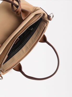 Bolso tote con textura suave M