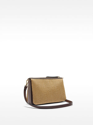 Bolso bandolera triple efecto rafia