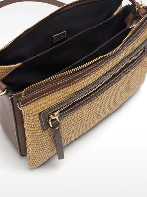 Bolso bandolera triple efecto rafia