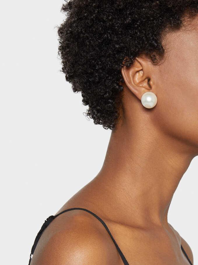 Pendientes Cortos De Clip Perla - Parfois Honduras Accesorios de mujer Honduras