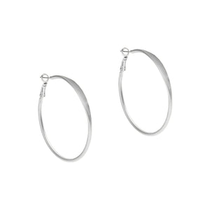 Pendientes De Aro Largos Plateados
