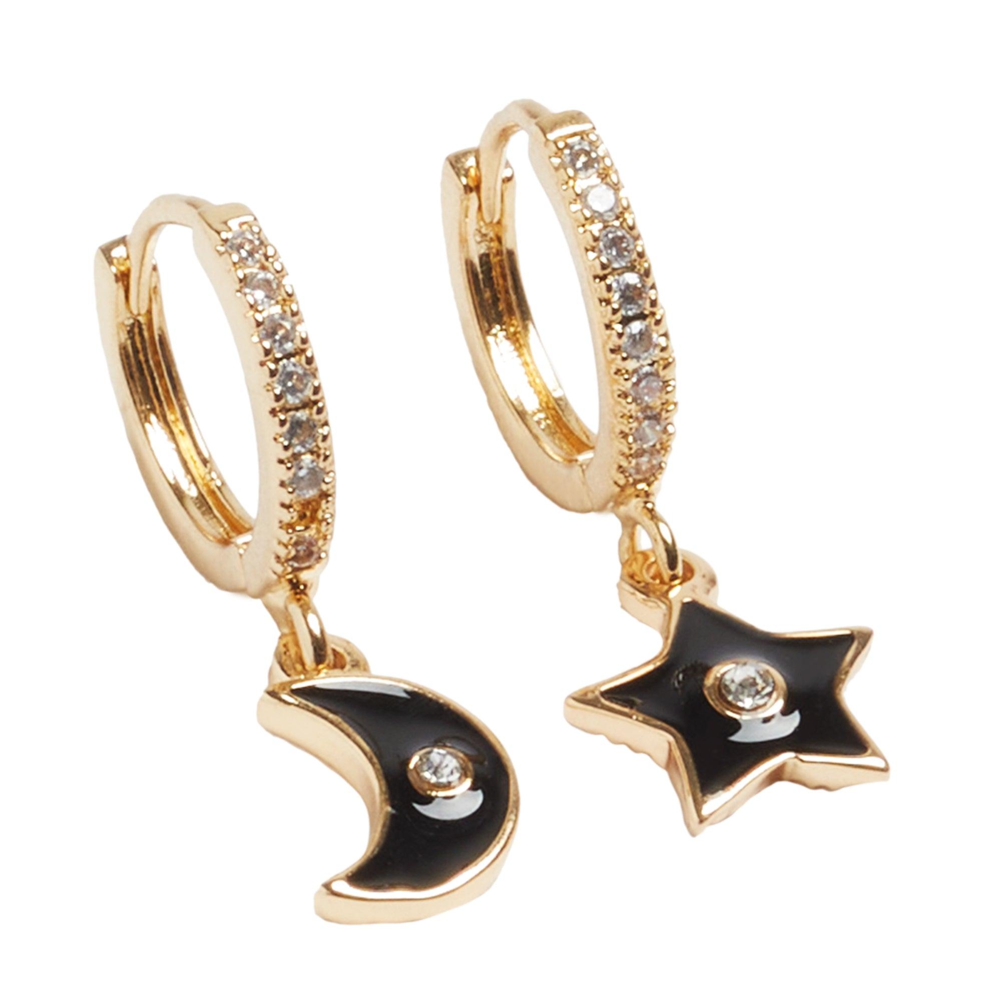Pendientes De Aro Cortos Luna Y Estrella - Parfois Guatemala Accesorios de mujer Guatemala